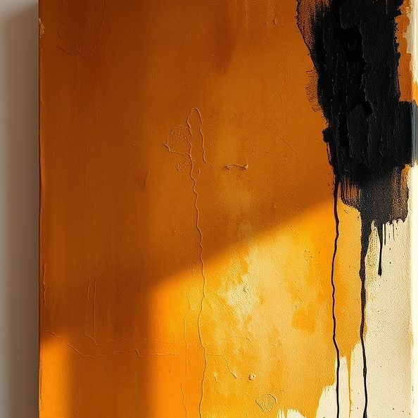 Red River Silt — Encaustic & ink on canvas